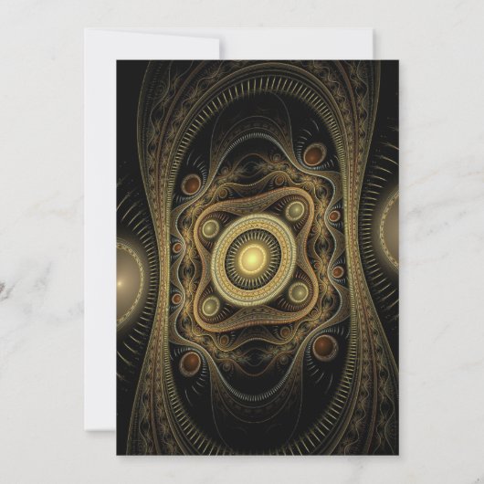 Elegant Goud Abstract 50ste Verjaardagsuitnodiging Kaart (Achterkant)