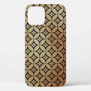 Elegant Goud Abstract Bloemencirkels Patroon   iPhone 12 Pro Hoesje