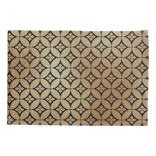 Elegant Goud Abstract Bloemencirkels Patroon | Kussensloop (Achterkant-Links)