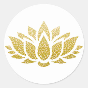 Elegant Goud Abstract Lotus Bloem Sticker