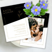 Elegant Goud Accent Geometrische Bruiloft Uitnodig Kaart