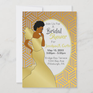 Elegant goud Afro-Amerikaans Vrijgezellenfeest Kaart