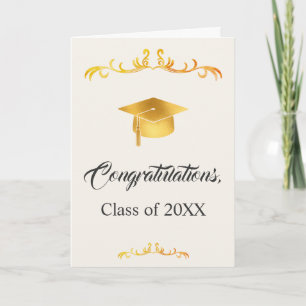 Elegant Goud Afstudeercongratulaties Afstuderen Kaart