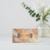 Elegant Goud Agaat Glitter Script Visitekaartje (Staand voorkant)