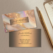 Elegant Goud Agaat Glitter Script Visitekaartje