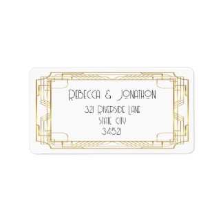 Elegant  Goud Art Deco Adreslabel Etiket