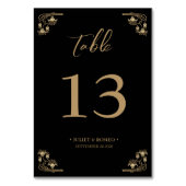 Elegant goud Art Decowedtable sitchart T Kaart (Achterkant)