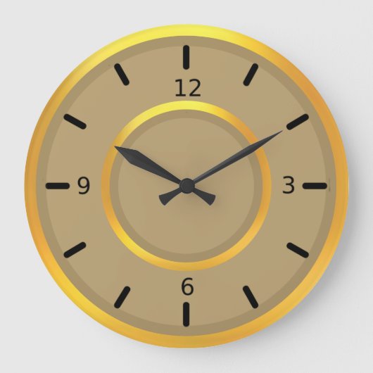 Elegant Goud & Beige Grote Klok (Voorkant)