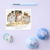 Elegant goud Bespaar de datum budget bruiloft uitn Flyer (Enkel)