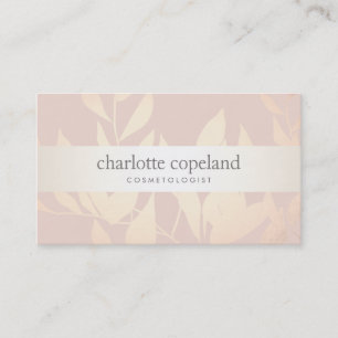 Elegant Goud Bladeren Schoonheidssalon & Spa Gedem Visitekaartje