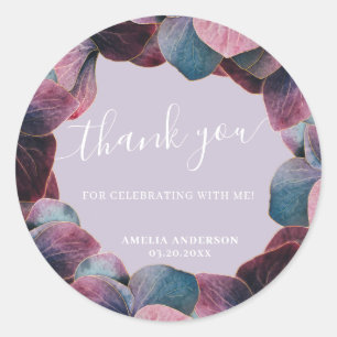 Elegant Goud Blauw Lavendel Paarse Hydrangeas Part Ronde Sticker