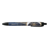 Elegant Goud & Blauw Zon Maan Mandala Doodles Art Zwarte Inkt Pen (Bodem)
