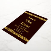 Elegant Goud Bloei Bruiloft Folie Save The Date Folie Uitnodiging (Gedraaid)