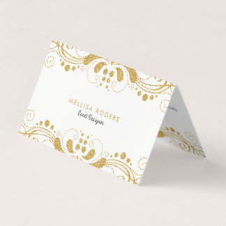 Elegant Goud Bloemen Swirls Kant Visitekaartjes