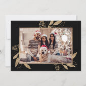 Elegant Goud Botanisch 3 Fotocollage Kerstmis (Achterkant)
