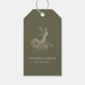 Elegant Goud Botanische Bloemen Prijs Labels Cadeaulabel (Voorkant)