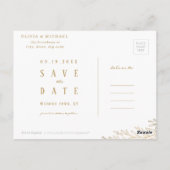 Elegant goud botanische foliefoto, behalve de datu briefkaart (Achterkant)