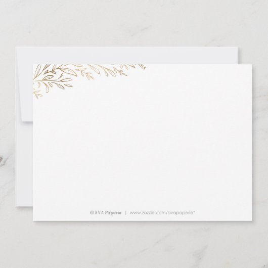 Elegant goud botanische foliefoto, behalve de datu kaart (Achterkant)