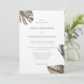 Elegant Goud Botanische Monstera Verlaat Bruiloft Kaart (Staand voorkant)