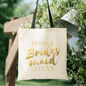Elegant Goud Bruidsmeisje Bruiloft Canvas tas