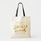 Elegant Goud Bruidsmeisje Bruiloft Canvas tas (Voorkant)