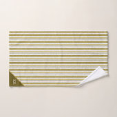Elegant Goud Bruin Strepen Modern Monogrammed Bad Handdoek (Handdoek)