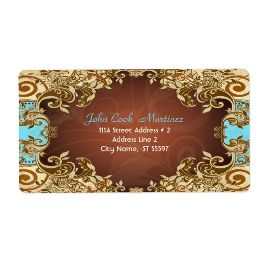 Elegant Goud & Bruin Tones  Lijst Etiket (Voorkant)