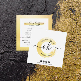 Elegant Goud Chique Paint Swash Logo Custom Stylis Vierkante Visitekaartje