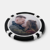 Elegant goud chique script paar foto jubileum poker chips (Enkel)