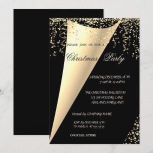 Elegant, Goud Confetti Bedrijfs Kerstfeest Kaart