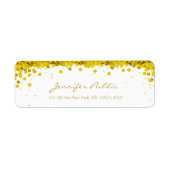 Elegant Goud Confetti Script Luxe Modern Plain Etiket (Voorkant)