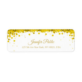 Elegant Goud Confetti Script Luxury Modern Plain Etiket