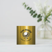 Elegant Goud Custom Golf Monogram Ontwerp Vierkante Visitekaartje (Staand voorkant)