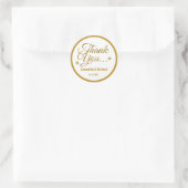 Elegant goud dank u bruiloft gunst ronde sticker (Tas)