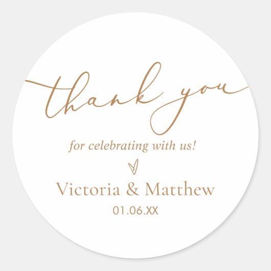 Elegant goud dank u voor Sticker (Voorkant)