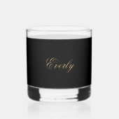 Elegant Goud Decoratief Initiaal E Whisky Glas (Achterkant)