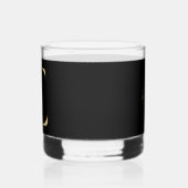 Elegant Goud Decoratief Initiaal E Whisky Glas (Links)
