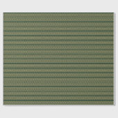 Elegant goud, donkergroen geometrisch gestript pat cadeaupapier (Vlak)