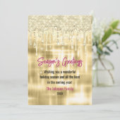 Elegant goud druppels glitter kerst nieuwjaar (Staand voorkant)