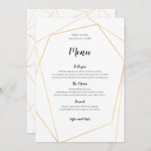 Elegant Goud Eenvoudig Geometrisch Lijst Menu (Voorkant / Achterkant)