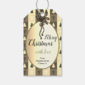 Elegant Goud Effect Kerstmis Symbolen Gepersonalis Cadeaulabel (Voorkant)