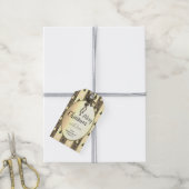 Elegant Goud Effect Kerstmis Symbolen Gepersonalis Cadeaulabel (Met Touw)