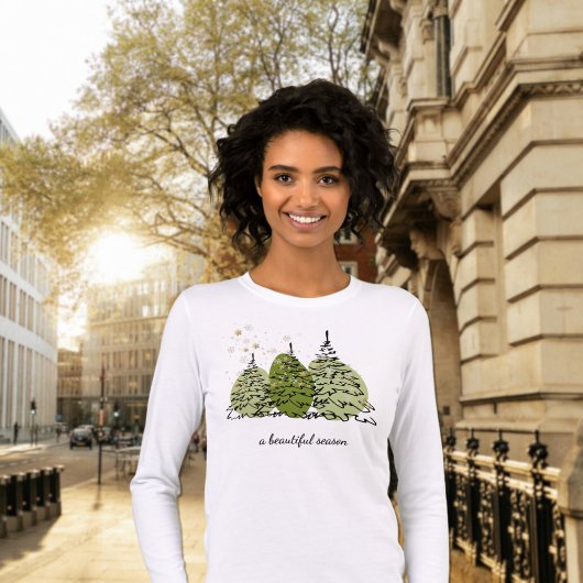Elegant goud-effect winterbomen T-shirt
