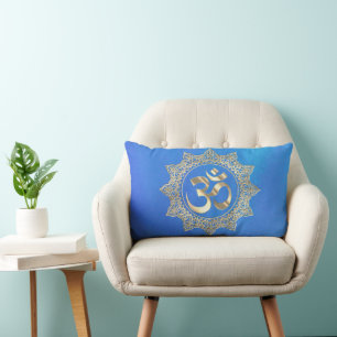 Elegant goud en blauw om kussens te werpen