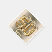 Elegant goud en diamant 50ste verjaardagsfeest servet (Hoek)