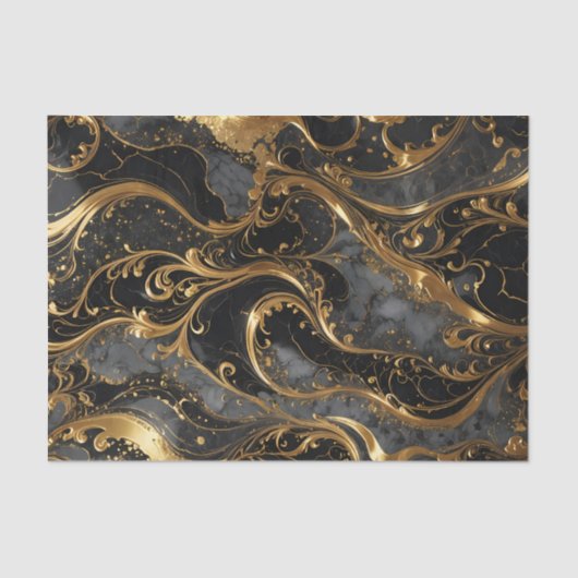 Elegant goud en marmer tissuepapier (Voorkant)