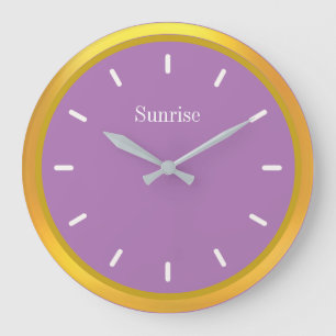 Elegant Goud en Paars Grote Klok