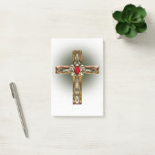 Elegant goud en robijn kruis post-it® notes (Kantoor)