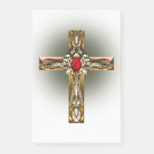 Elegant goud en robijn kruis post-it® notes (Voorkant)