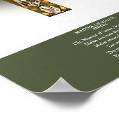 Elegant goud en robijn kruis poster (Hoek)